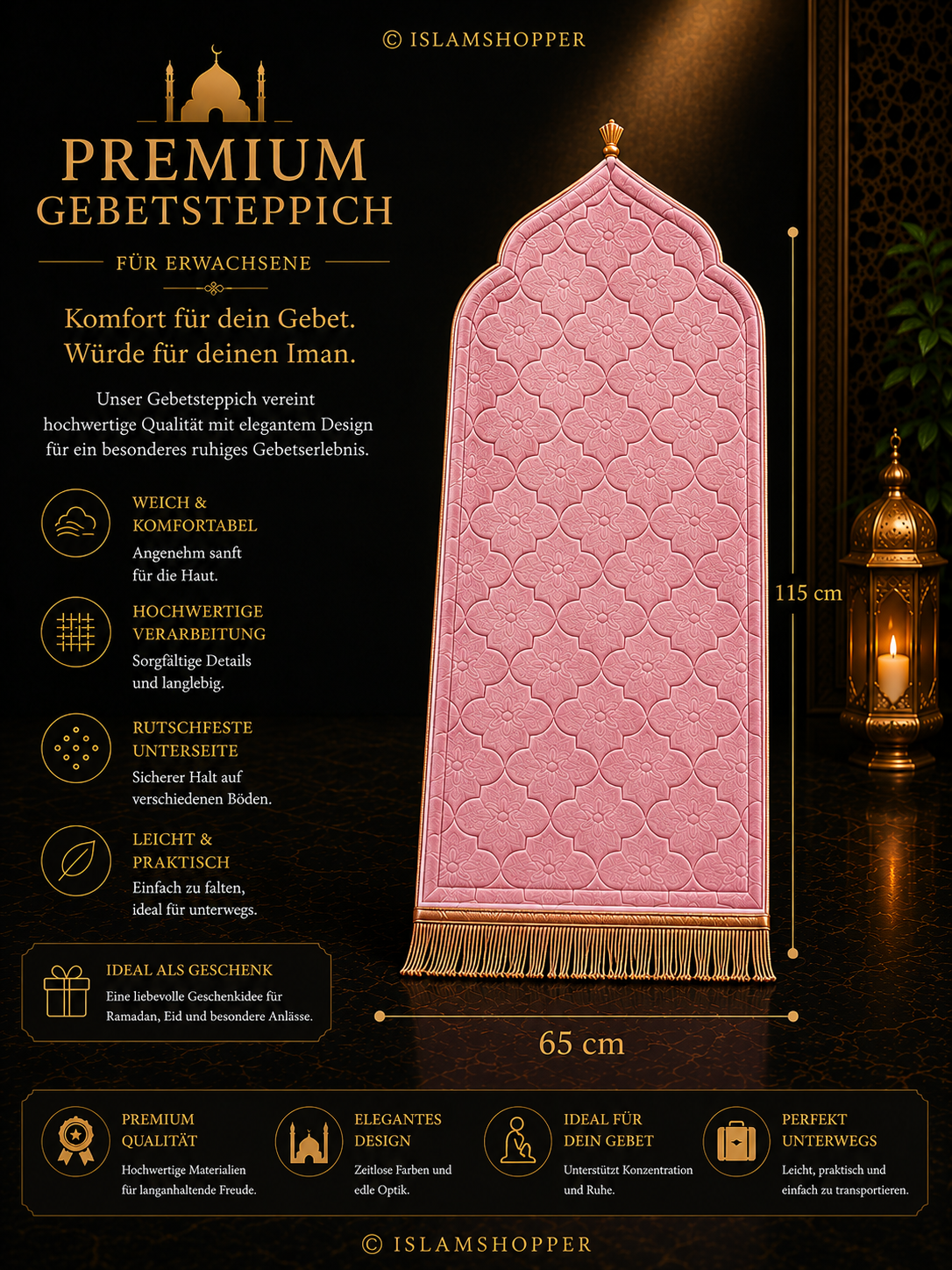 Premium Gebetsteppich für Erwachsene